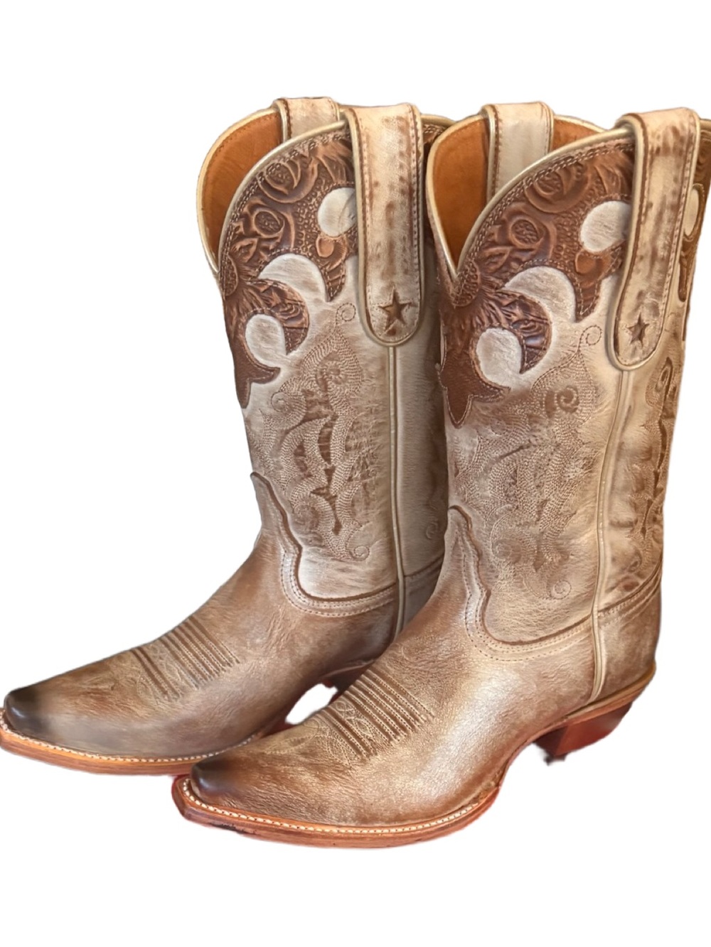 Tony Lama Lomita Dusty White 10” Western Boot - Picture 2 of 14